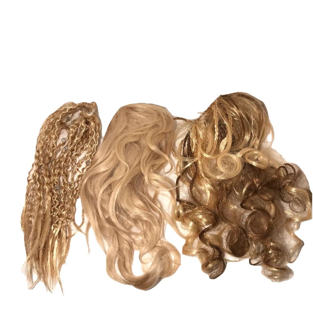 Blonde Messy Hair Piece Extension Hair Claw 3 Pieces 1 Is Human Hair 12-16” Inch
